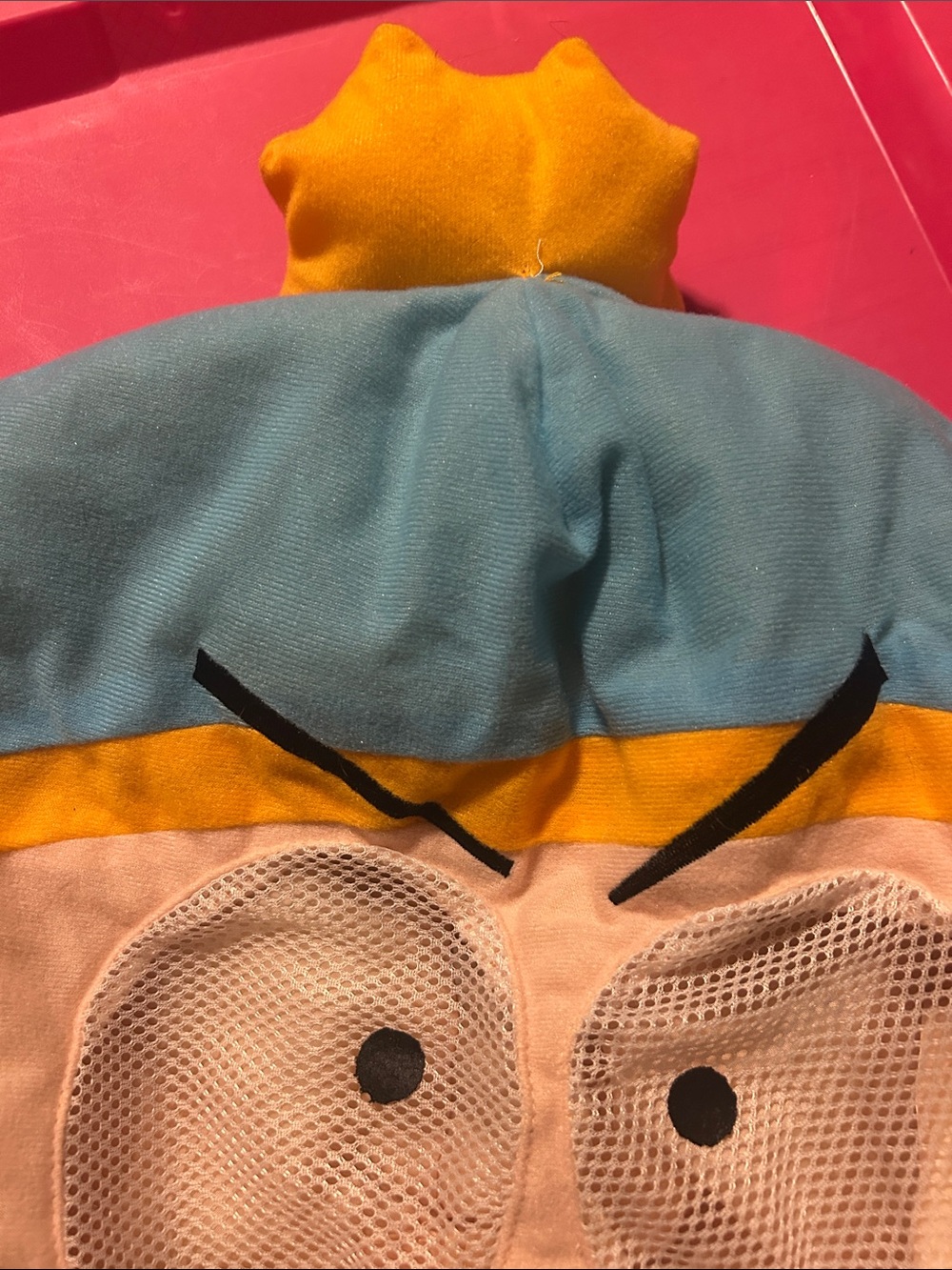 Eric Cartman Cartoon Character Costume Hood in Light Blue and Peach - Picture 4 of 8